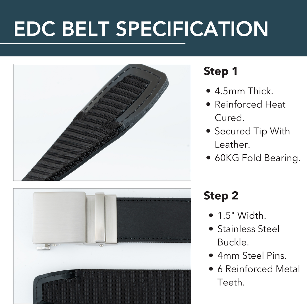 Stealth Leather EDC Belt for Everyday Carry